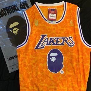 BAPE x Mitchell & Ness Lakers ABC Basketball Swingman Jersey